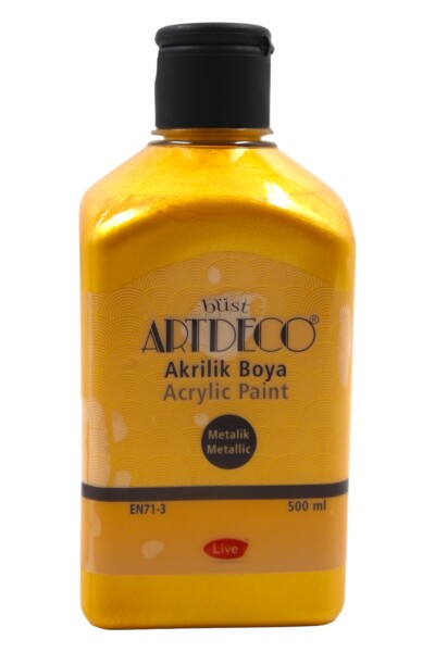 Artdeco Metalik Akrilik Boya 500 ml Altın 3721 - 1