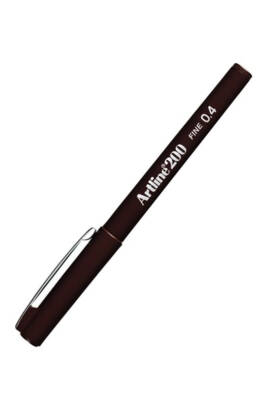 Artline 200N Fine Keçeli Yazım ve Çizim Kalemi 0.4 mm Koyu Kahve - 1