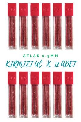 Atlas 0.9 Kırmızı Kalem Ucu 12'li Set - 2