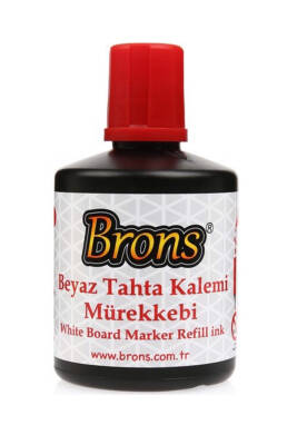 Brons Kırmızı Beyaz Tahta Kalemi Mürekkebi 100 ml Br-355 - 1