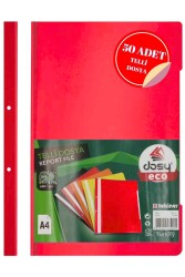 Dosy Telli Dosya Kırmızı 50'li Paket - 5