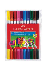 Faber Castell Çift Uçlu Keçeli Kalem 10'lu Poşet - 1