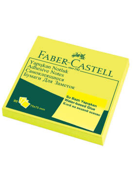 Faber Castell Sarı Fosforlu Yapışkanlı Not Kağıdı (Post-It) 75 x 75 mm - 1