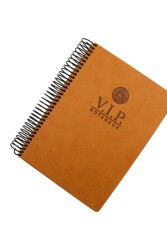 Gıpta 1081 A4 140 Yaprak Kareli Kareli Vıp Spiralli Suni Deri Defter - 8