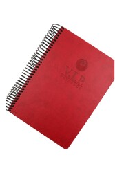 Gıpta 1081 A4 140 Yaprak Kareli Kareli Vıp Spiralli Suni Deri Defter - 2