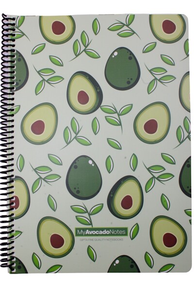 Gıpta A4 Avocado 80 Yaprak Çizgili Spiralli Karton Kapak Defter Avocado Yaprak 5819 - 1