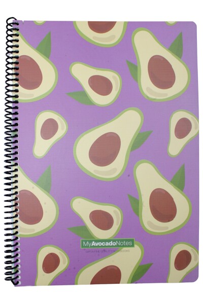 Gıpta A4 Avocado 80 Yaprak Çizgili Spiralli Karton Kapak Defter Lila My Avocado 5819 - 1