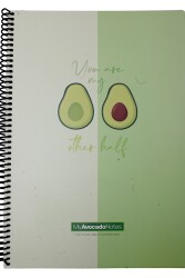 Gıpta A4 Avocado 80 Yaprak Çizgili Spiralli Karton Kapak Defter You Are My Other Half 5819 - 1