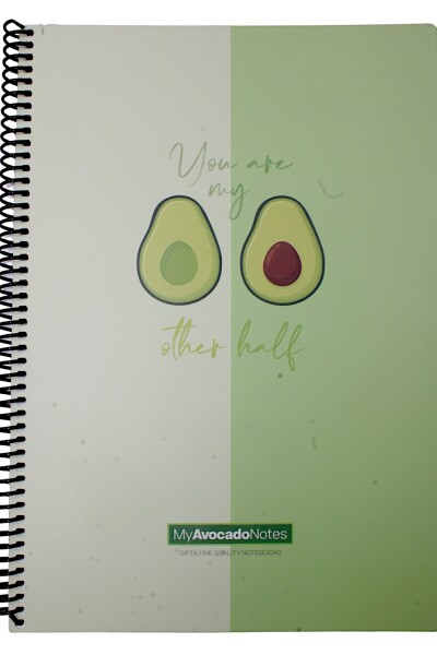 Gıpta A4 Avocado 80 Yaprak Çizgili Spiralli Karton Kapak Defter You Are My Other Half 5819 - 1