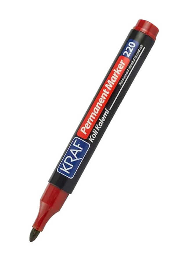 Kraf Kırmızı Yuvarlak Uç Permanent Koli Kalemi 220