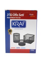 Kraf Perfore Masa Seti 3'lü 470G Siyah - 6