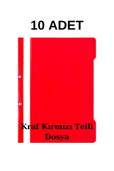 Telli Dosya Kırmızı 10'lu Paket - 1