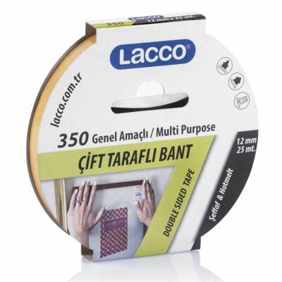 Lacco Hotmelt Çift Taraflı Bant 12 mm x 25 M - 1