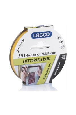 Lacco Hotmelt Çift Taraflı Bant 15 mm x 25 M - 1