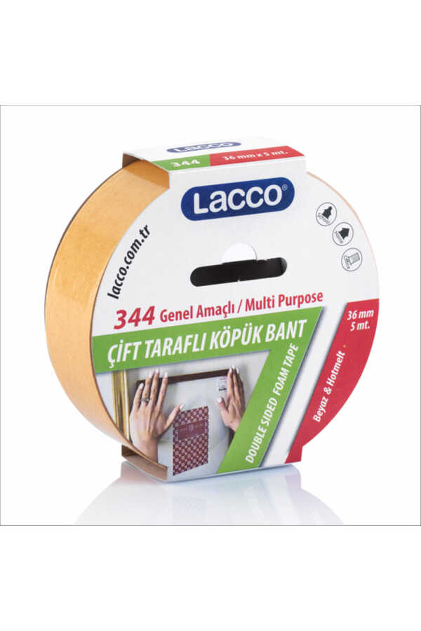 Lacco Köpük Çift Taraflı Bant 36 Mm X 5 M Kod:344
