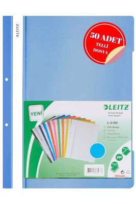 Leitz Açık Mavi Telli Dosya 50 Li Paket - 5