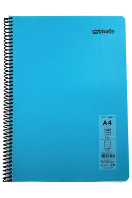 Mynote Flex A4 100 Yaprak Çizgili Spiralli Plastik Neon Kapak Defter - 10