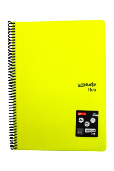 Mynote Flex A4 140 Yaprak Kareli Spiralli Plastik Kapak Defter - 7