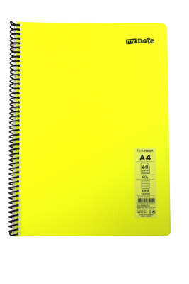 Mynote Flex A4 60 Yaprak Kareli Spiralli Plastik Neon Kapak Defter - 7