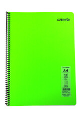 Mynote Flex A4 60 Yaprak Kareli Spiralli Plastik Neon Kapak Defter - 1