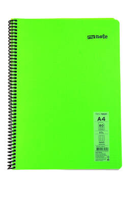 Mynote Flex A4 80 Yaprak Kareli Spiralli Plastik Neon Kapak Defter - 1