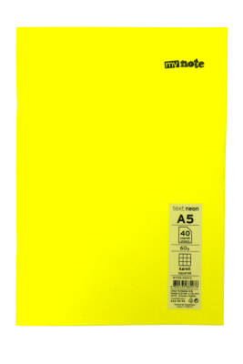 Mynote Text A5 40 Yaprak Kareli Plastik Neon Kapaklı Defter - 15