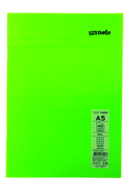 Mynote Text A5 40 Yaprak Kareli Plastik Neon Kapaklı Defter - 11