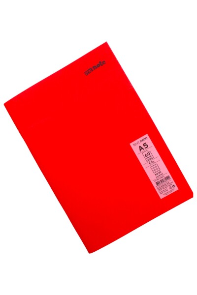 Mynote Text A5 60 Yaprak Kareli Plastik Neon Kapaklı Defter - 28