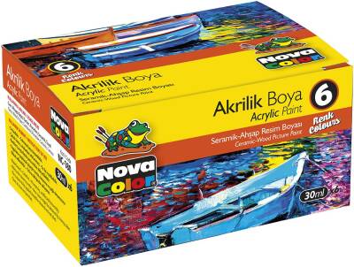 Nova Color Nc-180 Akrilik Boya 6'lı Takım Şişe - 1