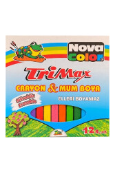 Nova Color Nc-2117 12 Renk Üçgen Mum Boya - 1