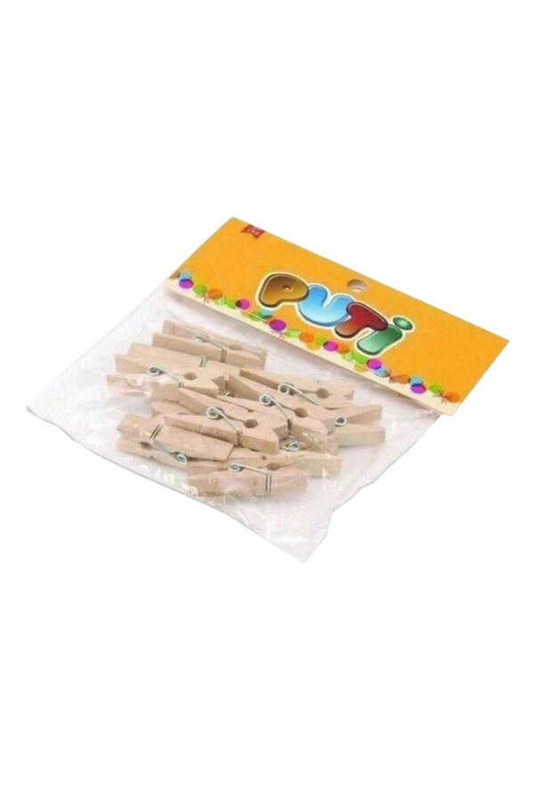Puti Ahşap Büyük Mandal Natural 12