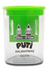 Puti Çift Bölmeli Plastik Kalemtıraş 06376 - 1