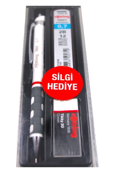 Rotrıng Beyaz Tıkky 0.7Mm Kalem+Min+Silgi Set - 2