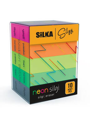 Silka Neon 5 Renk 10'lu Paket Silgi Art-14 - 1