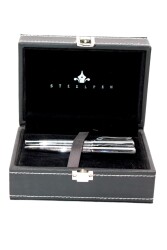 Steelpen Elite Krom Desenli Dolma Kalem+Tükenmez Kalem Takım - 1