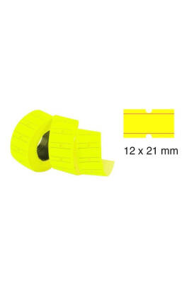 Taneks Sarı Çizgili Etiketi 800'lü 12 x 21 mm - 2