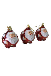 Orca Yılbaşı Süsü Noel Baba Figürlü Çam Ağacı Topu 6 cm 3'lü Orc-Yıl-23380 - 5